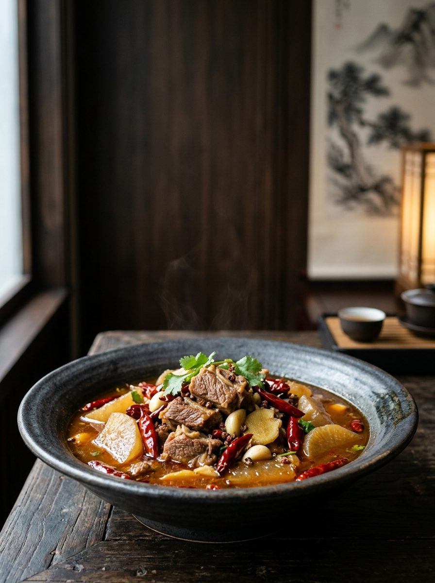 Original ClouChef poster: Spicy Hunan Lamb Stew with White Radish